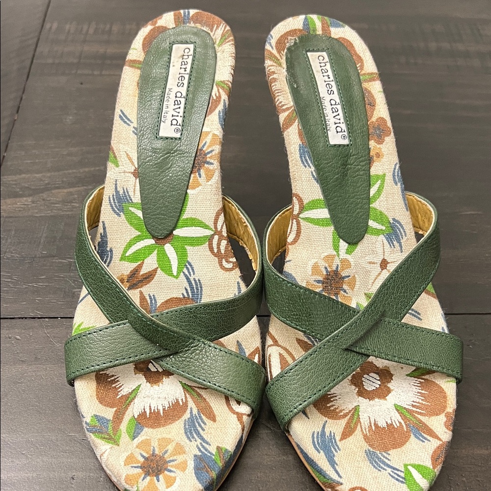 Charles David Green and Floral Sandals